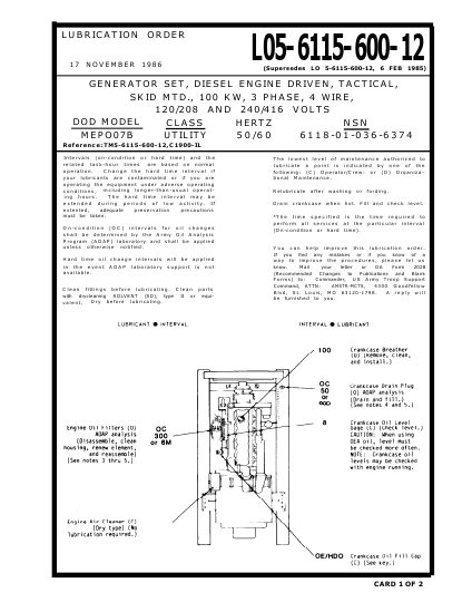 LO 5-6115-600-12 Technical Manual